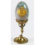 (lot of 2) A Russian agate specimen egg