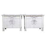 A pair of Betty Cobonpue Modern designed nightstands