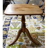 Hepplewaite style mahogany tilt top tripod candle table