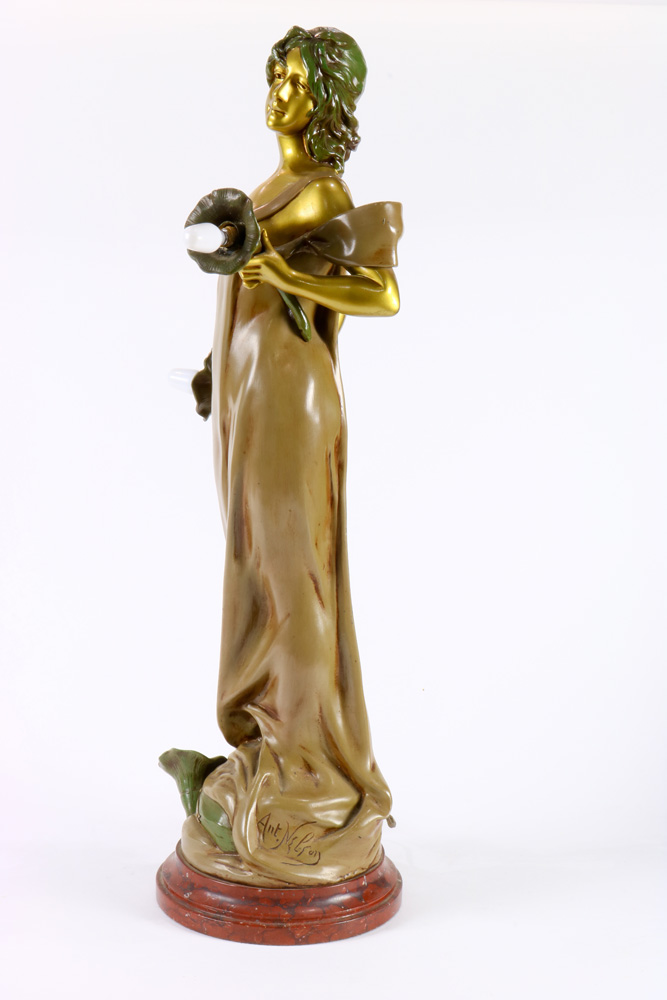 An Art Nouveau lamp after Anton Nelson executed in the Art Nouveau taste - Image 4 of 8