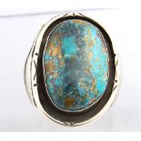 Native American turquoise, silver ring