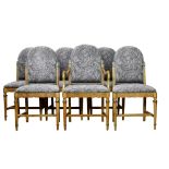 A French Art Deco dining chair group