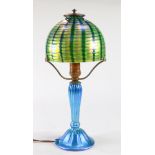 A Lundberg Studios iridescent art glass table lamp