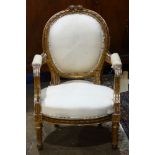 French Louis XV style partial gilt child's chair