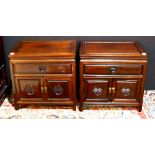 (lot of 2) Chinese hardwood low cabinets