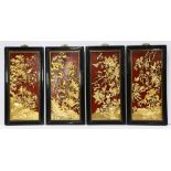 (lot of 4) Four Chinese Black Lacquer Plaques