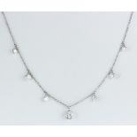 Diamond, 14k white gold necklace