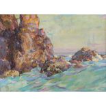 Karl Schmidt (American, 1890-1962), Untitled (Seashore), oil on panel, stamped "Karl Schmidt, No