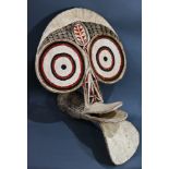A Papua New Guinea bark cloth kavat mask, Central Baining peoples, the well executed example with