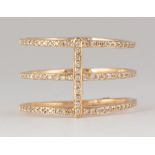 Diamond, 18K rose gold ring Featuring (83) full-cut diamonds, weighing a total of approximately 0.25