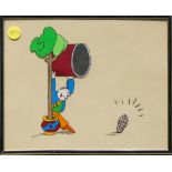 (lot of 2) Attributed to Tomi Ungerer (French, 1931-2019), Marching Band with Elephants and Catching