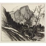 Roi Partridge (American, 1888-1984), Half Dome, Yosemite, etching, pencil signed lower right, image:
