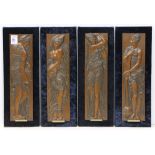 (lot of 4) French bas-relief panels, cast by Ferdinand Barbedienne (French 1810-1892), each
