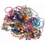 Collection of plastic, glass, enamel, metal and costume jewelry Including glass and plastic bead