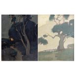 (lot of 2) Karl Schmidt (American, 1890-1962), Untitled (Landscapes), oils on panel/board, Museum