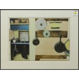 Lew Carson (American, 20th century), In the Kitchen, transfer lithograph in colors, pencil signed