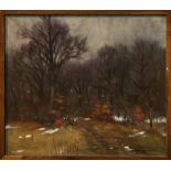 William Lester Stevens (American, 1888-1969), First Snow of Winter, oil on canvas, signed lower