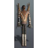 A Vanuatu Rambaramp tall and spectacular effigy figure, Malakula Island, probably late 19th or early