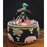 African Ashanti beaded box, 15"h x 13"w