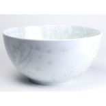 A Tord Boontje "Table Stories" serving bowl, having grey floral decoration on a white ground, marked