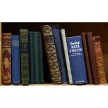 One shelf of books, titles include Complete Poetic Works of Longfellow, Memoirs of Grammont,