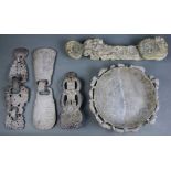 (Lot of 5) A group of Chinese archaistic decorations,Large one size: 11"w x 3"h