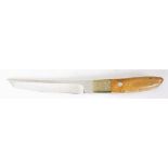 Mike McClure tanto form, mokume bolster, birdseye maple knife, blade: 7", overall: 12"l