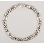 14k white gold bracelet The 14k white gold, fancy link, measures approximately 7.0 mm in width,