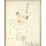 Federico Garcia Lorca (Spanish, 1898-1936), Harlequin II, 1914, ink on paper, ink signed and dated