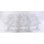 (lot of 16) French St. Louis cristal stemware group, consisting of (10) coupes, 4.5"h; together with