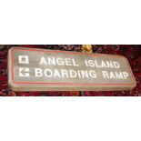 Large Angel Island Boarding Ramp Sign, 16"h x 48.5"w