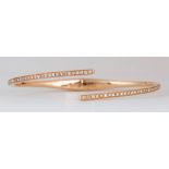 Diamond, 18k rose gold bracelet Featuring (56) full-cut diamonds, weighing a total of