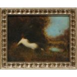 Jean Jacques Henner (French, 1829-1905), Femme Nue, oil on canvas, unsigned, sight: 9"h x 12.5"w,