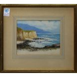 (lot of 2) Edward Langley (American, 1870-1949), Desert and Breaking Tide, oil on paper and oil on