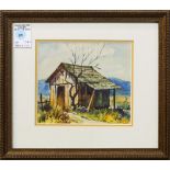Paul Schmitt (American, 1893-1983), Untitled (Shack), watercolor, signed lower right, overall (