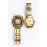 (Lot of 2) Metal wristwatches Including 1) Mondea Automatic top second, metal, with expandable metal