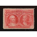 U.S. $4 Columbian, Scott #244, unused (w/o gum), Scott catalog value $1000