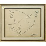 After Pablo Picasso (Spanish, 1881-1973), "Dove of Peace," 1961, lithograph in colors, signed and
