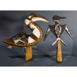 (lot of 2) : Elegant bird-shaped dance sticks, Malaita Island, Solomon Islands