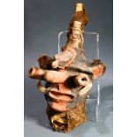 Puppet Head used during initiations in the Nevimbur Secret Society for men, made from rattan, spider
