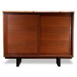 George Nakashima walnut cabinet, New Hope, 1960, original medium finish, case with free edge top,