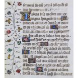 15th/16h c illuminated manuscript page from book of hours