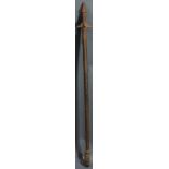 Pentecost Island, Vanuatu, circa early 20th century, long thin pole club with wrap, accented with