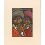 (Lot of 2) Arturo Nieto (Ecuadorian, 20th century), Two Flute Players, and Mother and Child,
