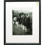 Jeff Shea (American, 20th century), "Four Mongolian Women," gelatin silver print, pencil signed