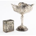 (lot of 2) Rococo style plated table articles, decorated with figural reserves: a Barbour Silver Co.