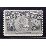 U.S. $5 Columbian, Scott #245, unused (w/o gum), well centered, Scott catalog value $1150