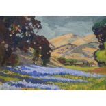 Mary Deneale Morgan (American, 1868-1948), "Carmel Farm (Carmel Valley Spring Scene)," oil on canvas