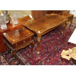 (lot of 3) Louis XVI style tables, including (2) nightstands and a console table, largest: 22"h x