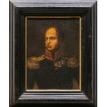 Continental School (18th/19th century), Portrait of an Officer, oil on canvas, unsigned, overall (